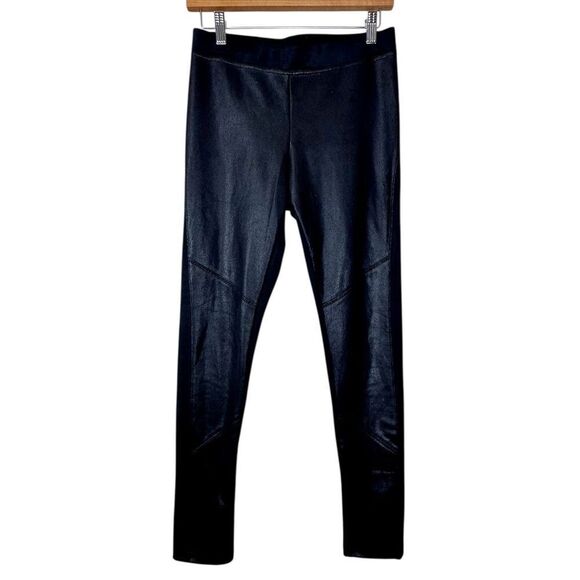 Hale Bob Ultra Suede Black Faux Leather Stretch Legging Size Medium - Picture 2 of 14